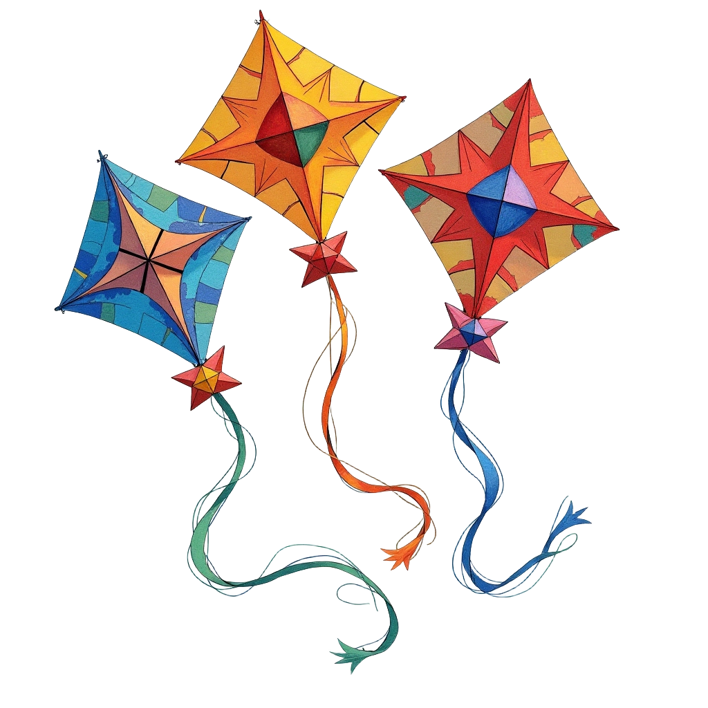 Colorful Kites in Flight